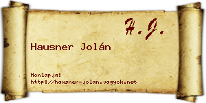 Hausner Jolán névjegykártya